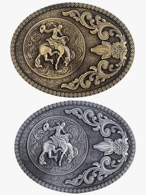Rodeo western cowboy horse belt buckle Choose Silver Or Gold